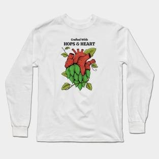 Brewing T-shirt - HOPS AND HEART - light color Long Sleeve T-Shirt